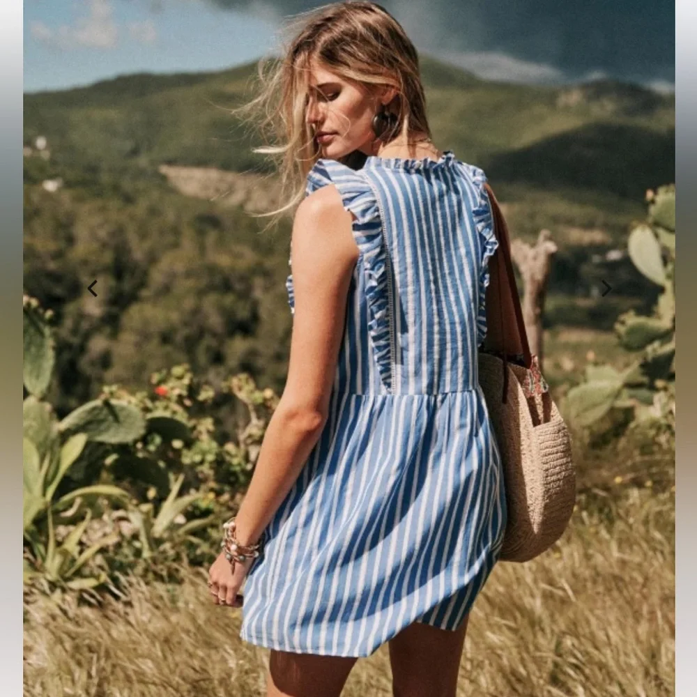 Sezane Blue and White Striped Dress - Picture 2 of 9